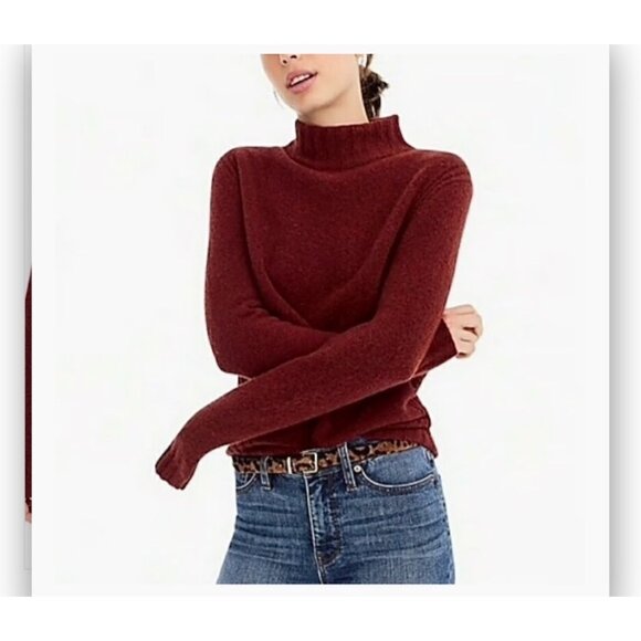 Point Sur Wool Alpaca Blend High Mock Neck Sweater Rust Red Womens Size L - Picture 2 of 13